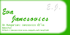 eva jancsovics business card